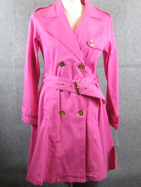 Diane Gilman Jackets & Blazers - DG2 Diane Gilman Denim Trench Jacket Coat XS Pink